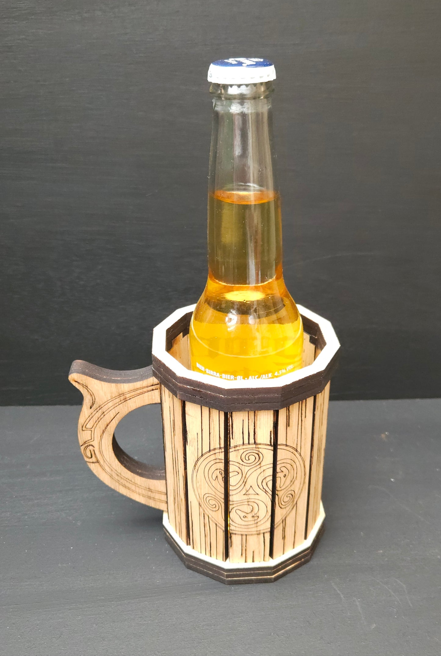 Nordic Engraved Wooden Display Mug