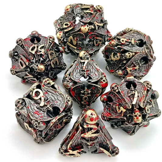 Hellforged Relics | Hollow Metal Dice | 7-Polyhedral Set