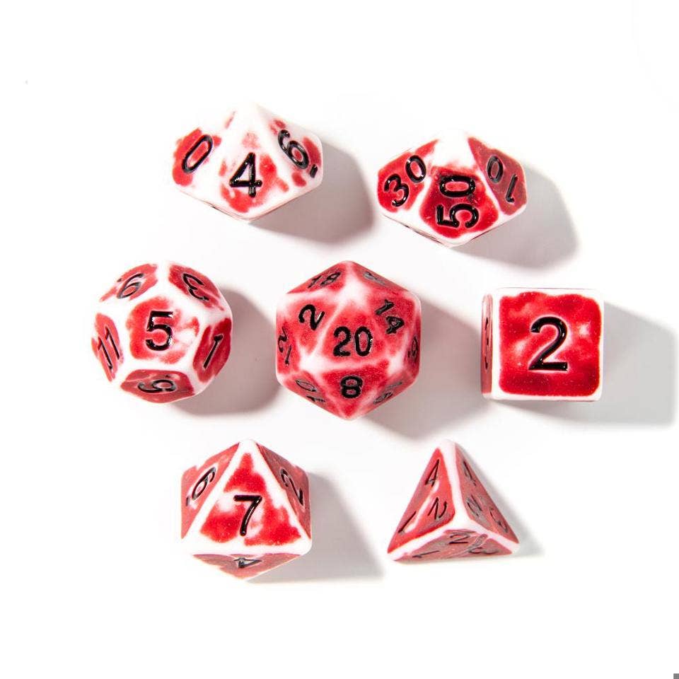 Crimson Relic | Acrylic Dice | 7-Polyhedral Set