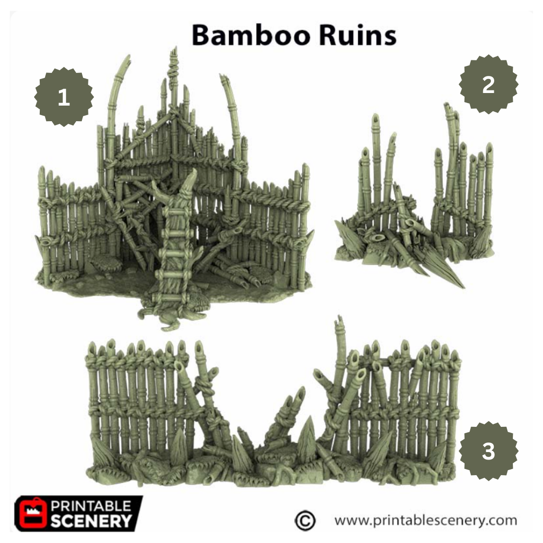 Bamboo Barricade Ruins  - 3D Printed