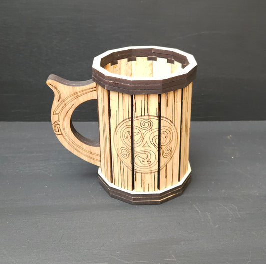 Nordic Engraved Wooden Display Mug