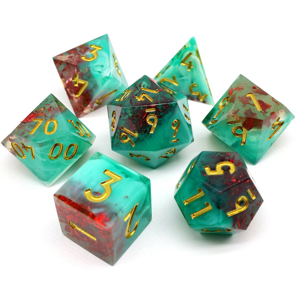 Fey Spark | Sharp Edge Dice | 7-Polyhedral Set