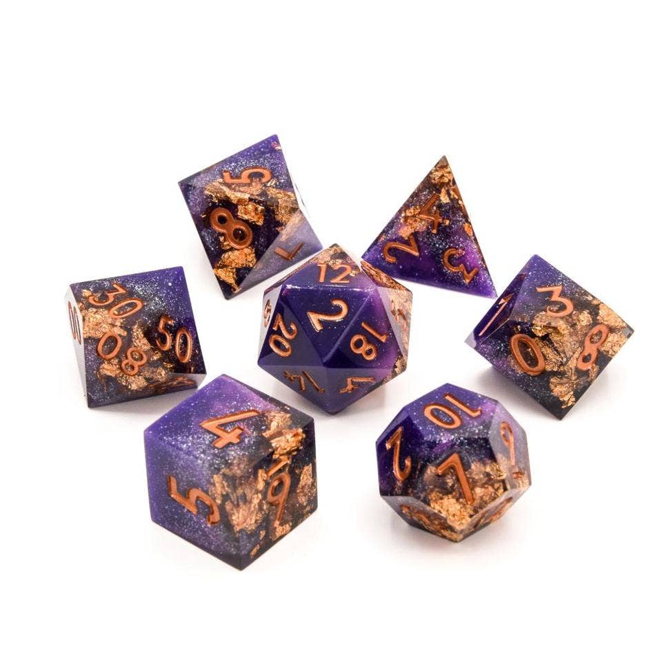 Royal Masquerade | Sharp Edge Dice | 7-Polyhedral Set