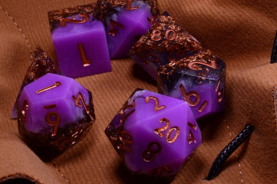 Copper Haze | Sharp Edge Dice | 7-Polyhedral Set