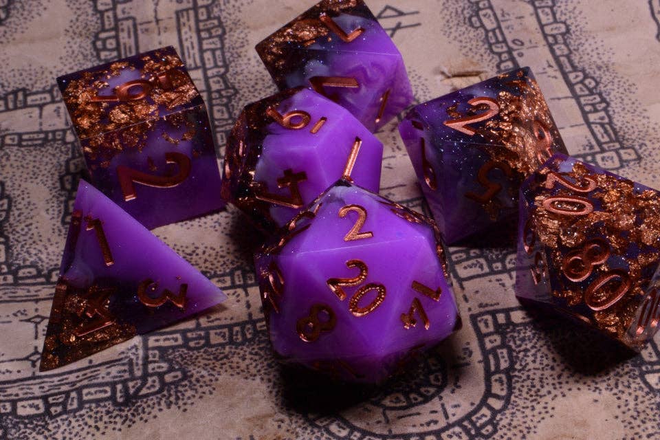 Copper Haze | Sharp Edge Dice | 7-Polyhedral Set