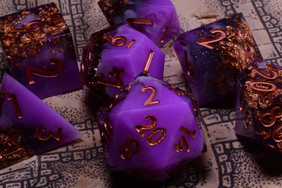 Copper Haze | Sharp Edge Dice | 7-Polyhedral Set