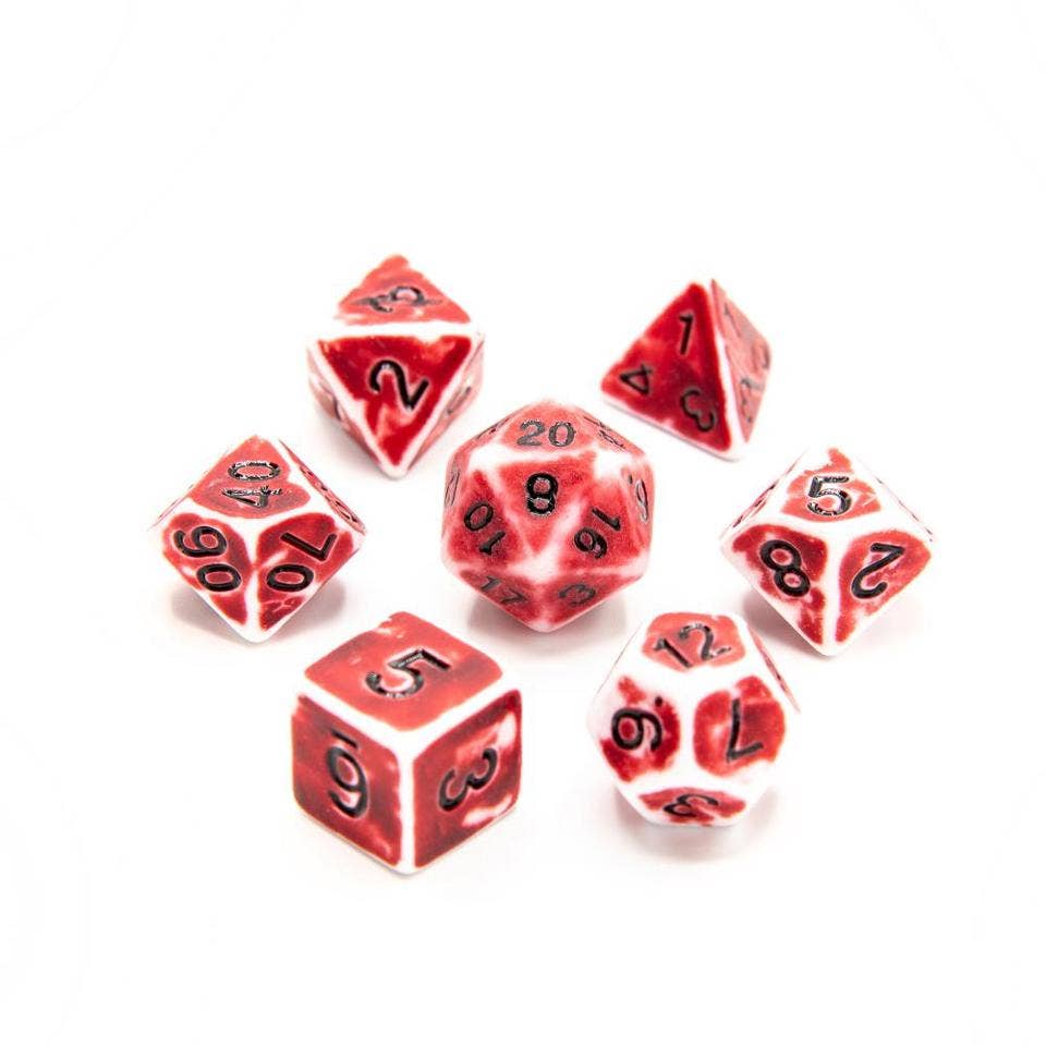 Crimson Relic | Acrylic Dice | 7-Polyhedral Set