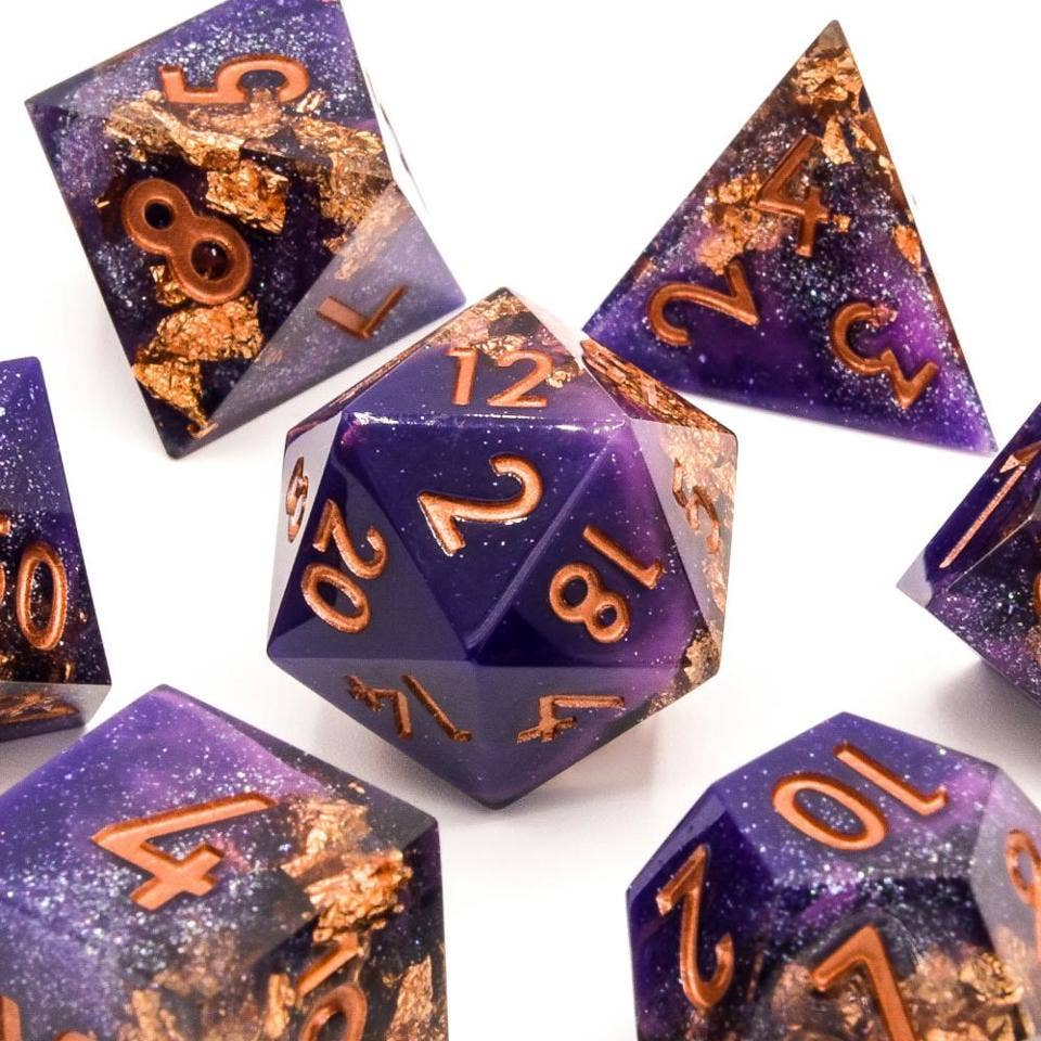 Royal Masquerade | Sharp Edge Dice | 7-Polyhedral Set