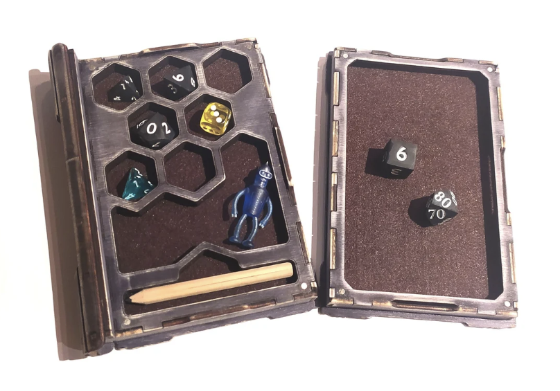 "Spell Book" Dice Storage and Roll Tray