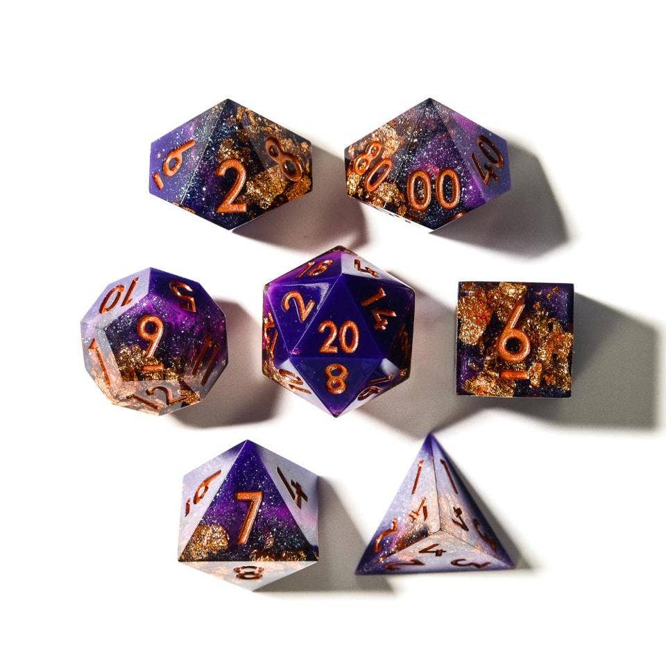 Royal Masquerade | Sharp Edge Dice | 7-Polyhedral Set