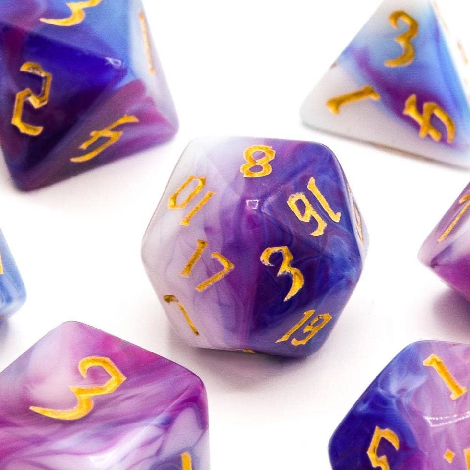 Ethereal Wave | Acrylic Dice | 7-Polyhedral Set