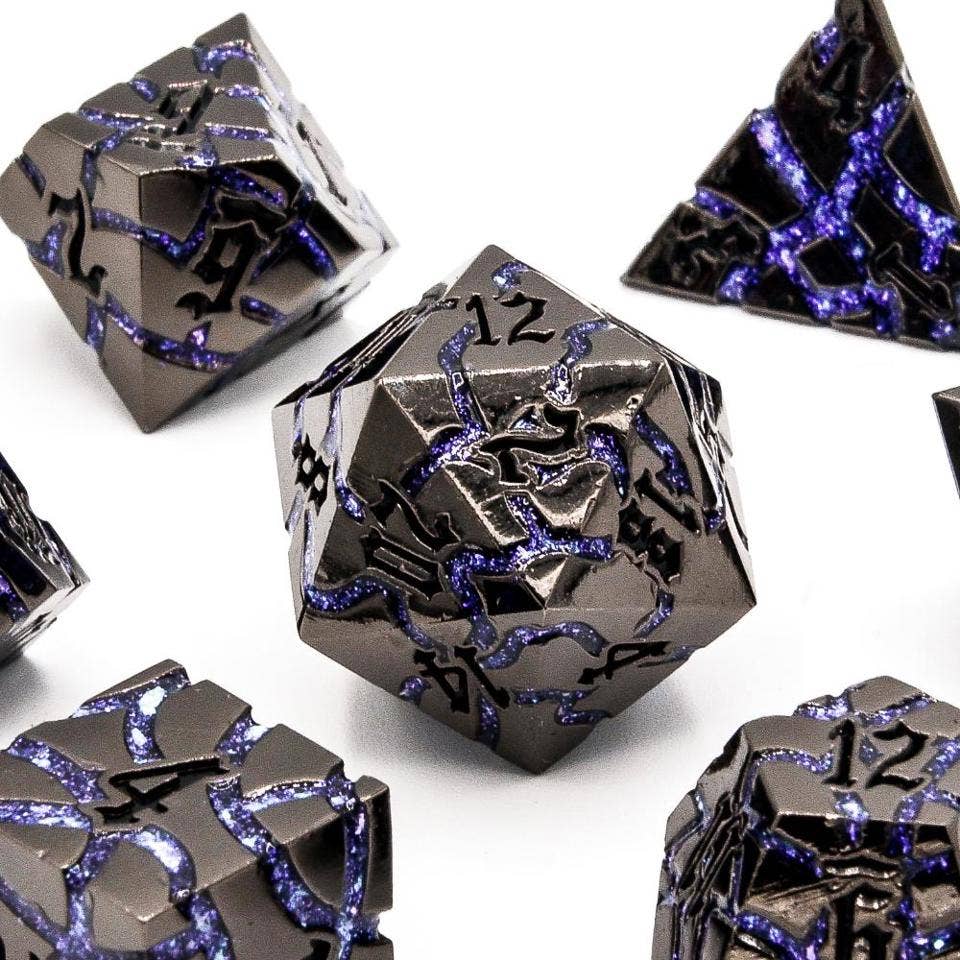 Arcane Steel | Solid Metal Dice | 7-Polyhedral Set