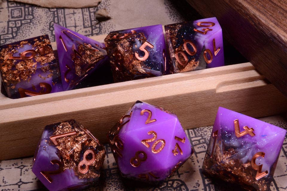 Copper Haze | Sharp Edge Dice | 7-Polyhedral Set