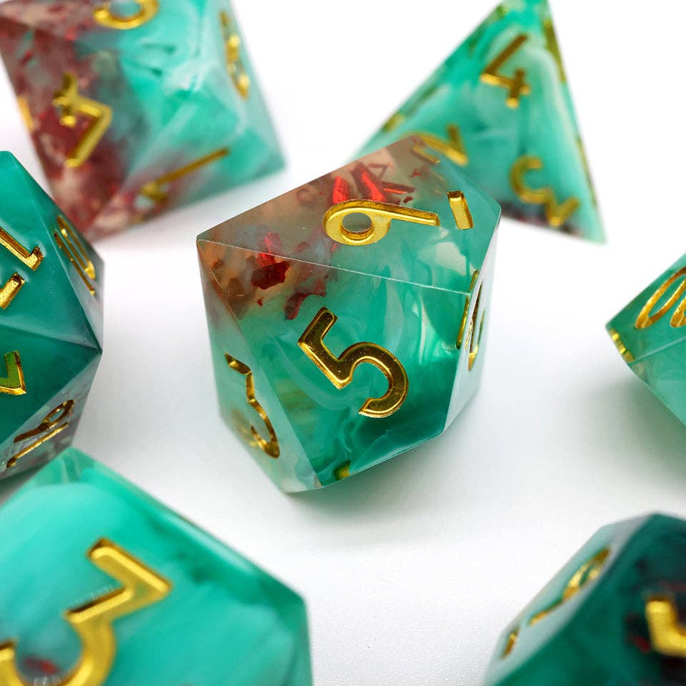 Fey Spark | Sharp Edge Dice | 7-Polyhedral Set